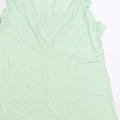 F&F Womens Green Viscose Basic Tank Size 12 Scoop Neck