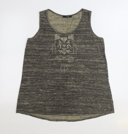George Womens Brown Viscose Basic Tank Size 12 Scoop Neck