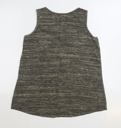 George Womens Brown Viscose Basic Tank Size 12 Scoop Neck