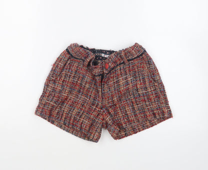 Nono Girls Multicoloured Acrylic Chino Shorts Size 11-12 Years Regular Zip