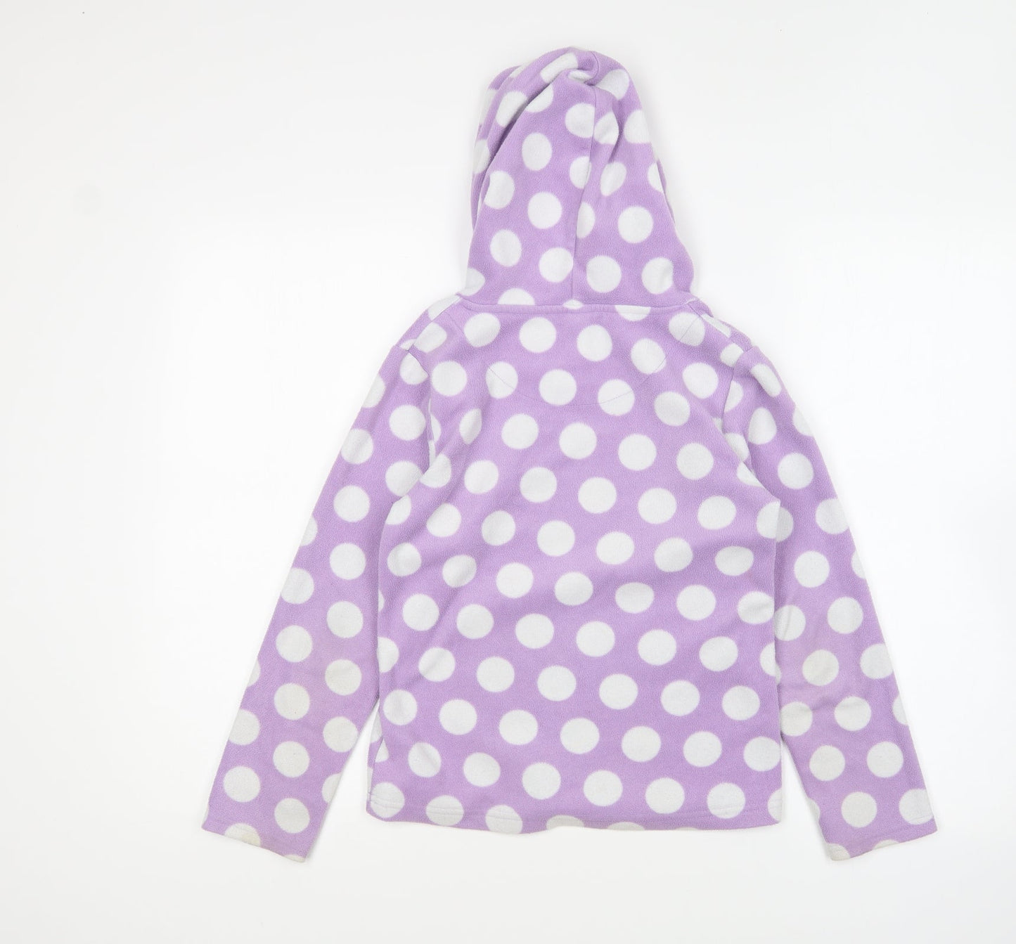 TU Girls Purple Polka Dot Cotton Pullover Hoodie Size 10 Years Pullover