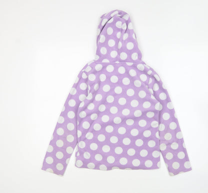 TU Girls Purple Polka Dot Cotton Pullover Hoodie Size 10 Years Pullover