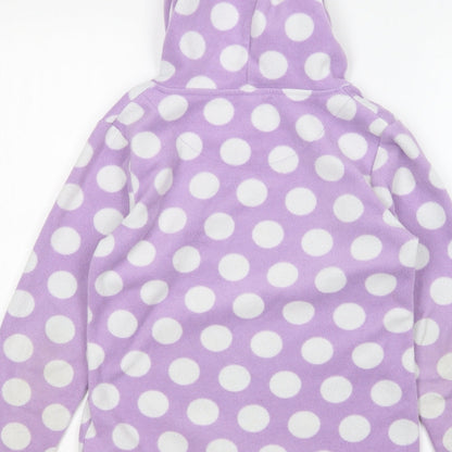 TU Girls Purple Polka Dot Cotton Pullover Hoodie Size 10 Years Pullover