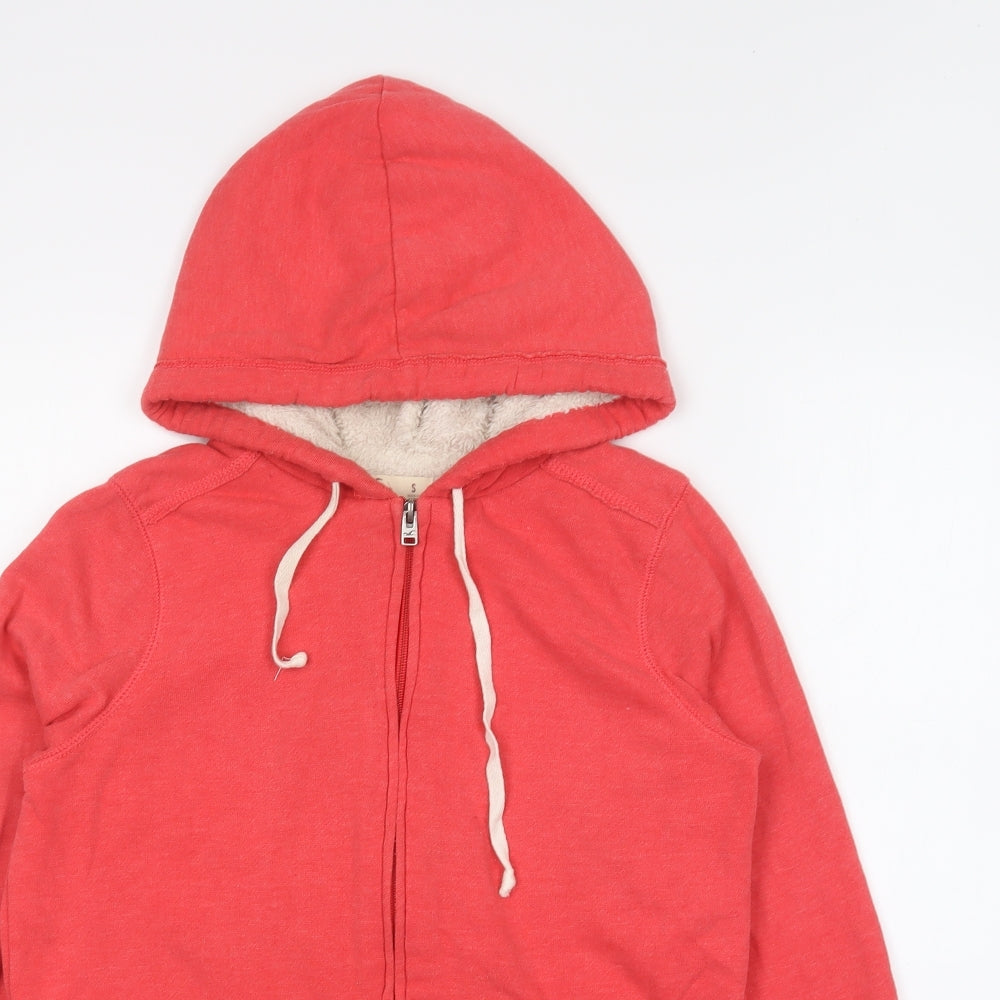 Hollister Womens Red Cotton Full Zip Hoodie Size S Zip