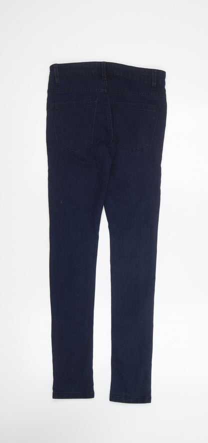 Pull&Bear Womens Blue Acrylic Skinny Jeans Size 8 L29 in Regular Button