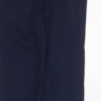 Pull&Bear Womens Blue Acrylic Skinny Jeans Size 8 L29 in Regular Button