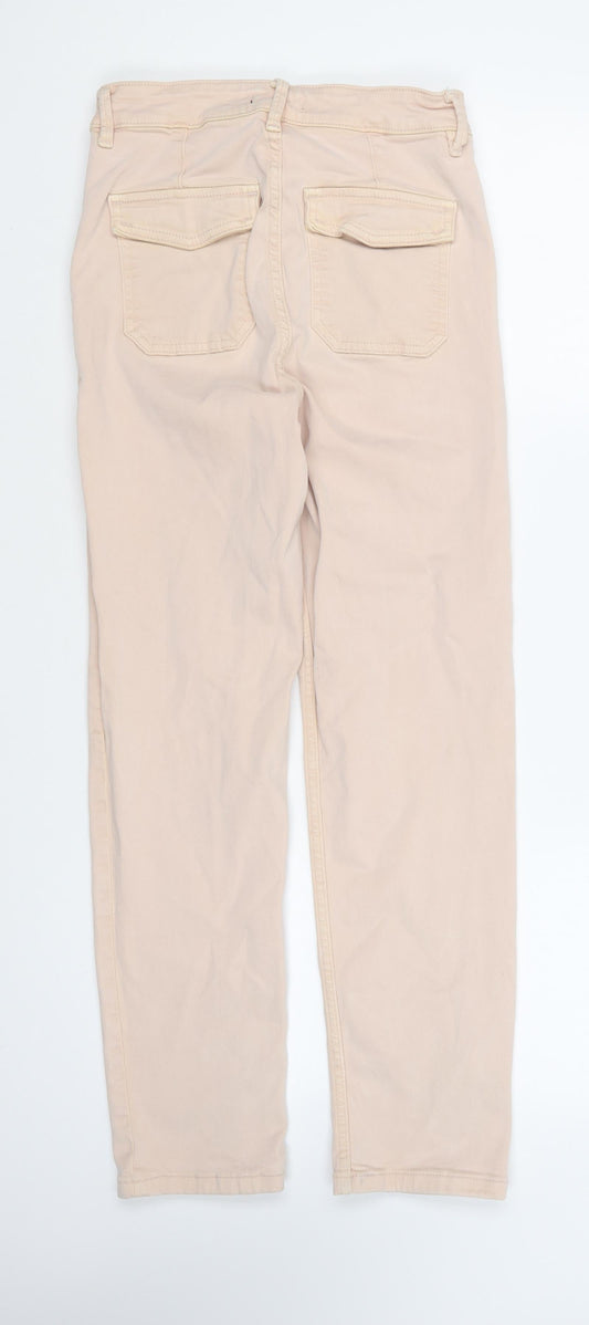 F&F Womens Pink Cotton Skinny Jeans Size 8 L23 in Regular Button