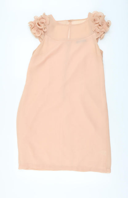 Oli Womens Pink Polyester A-Line Size 12 Round Neck Zip