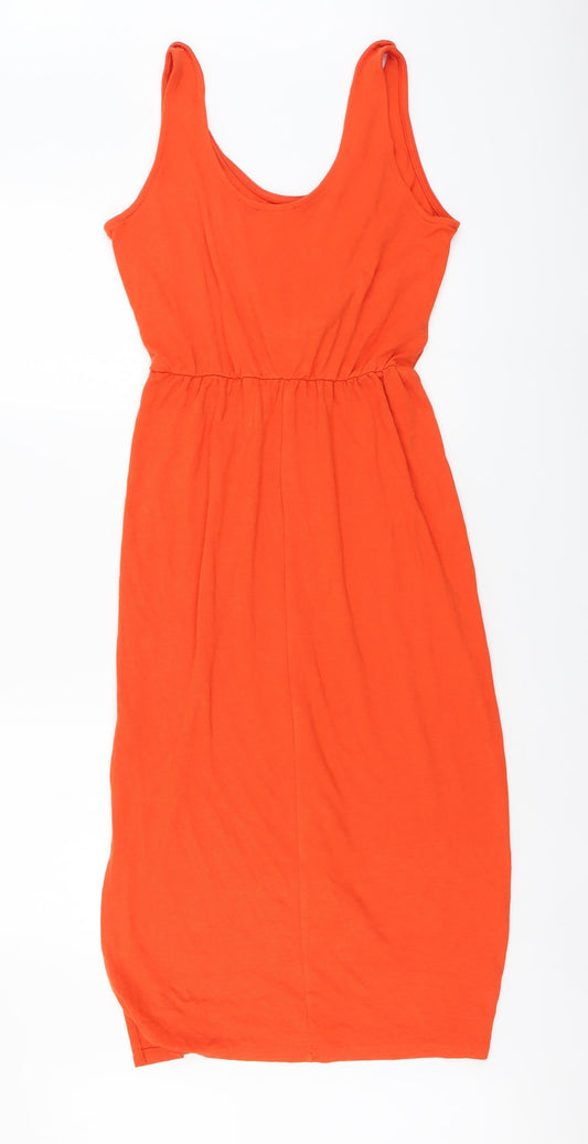 Primark Womens Orange Viscose A-Line Size 8 Round Neck Pullover