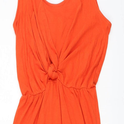 Primark Womens Orange Viscose A-Line Size 8 Round Neck Pullover