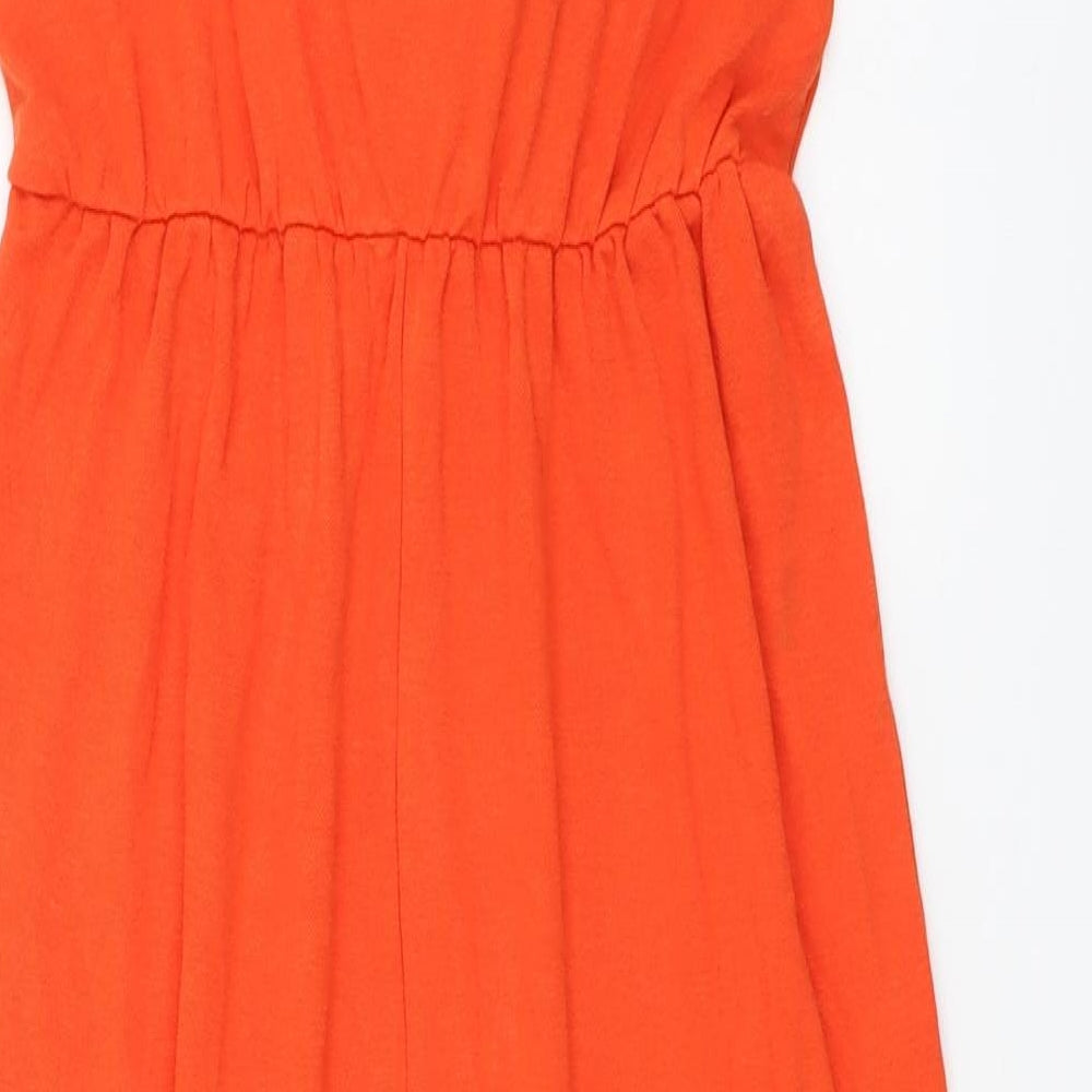 Primark Womens Orange Viscose A-Line Size 8 Round Neck Pullover