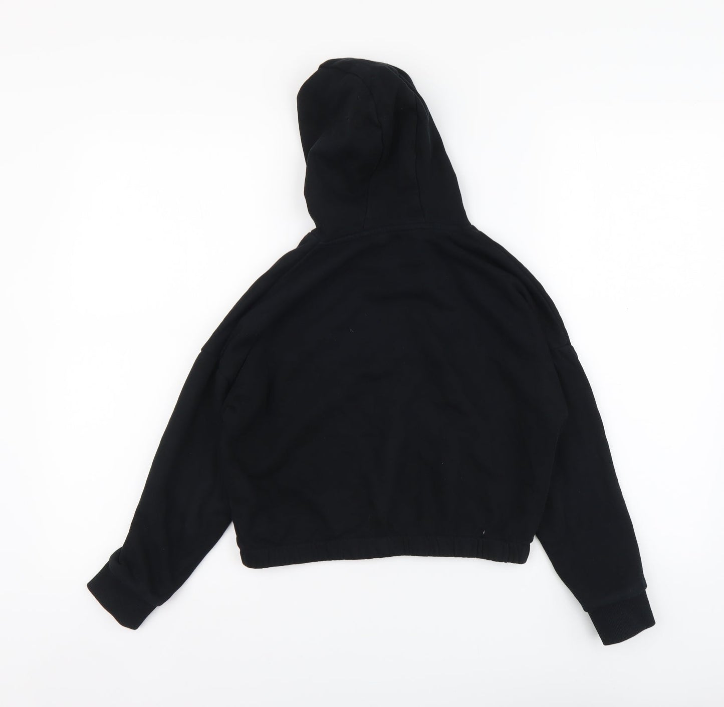 Marks and Spencer Girls Black Cotton Pullover Hoodie Size 9-10 Years Pullover - ICON