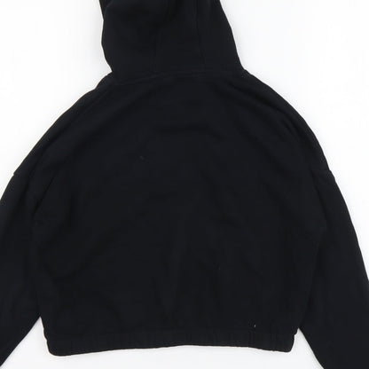 Marks and Spencer Girls Black Cotton Pullover Hoodie Size 9-10 Years Pullover - ICON
