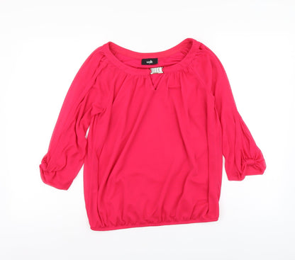 Womens UK Size S Wallis Pink Basic Blouse