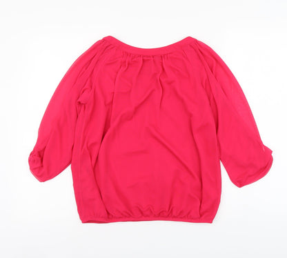 Womens UK Size S Wallis Pink Basic Blouse
