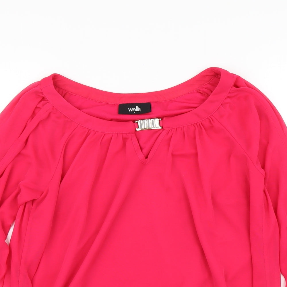 Womens UK Size S Wallis Pink Basic Blouse