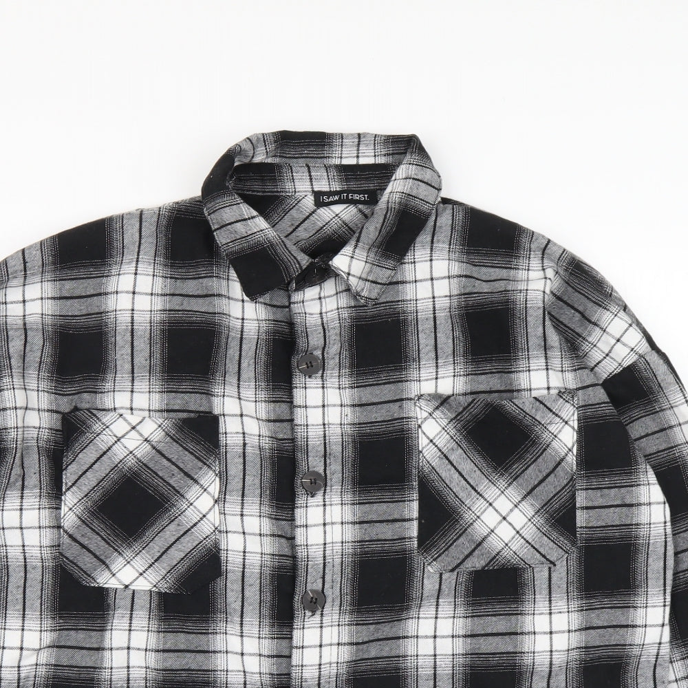 Mens UK Size S I SAW IT FIRST Black  Button-Up Long Sleeve Casual Shirt