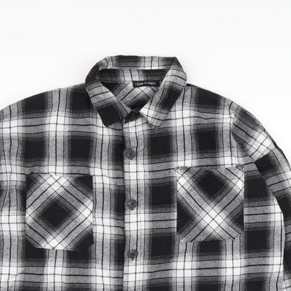Mens UK Size S I SAW IT FIRST Black  Button-Up Long Sleeve Casual Shirt
