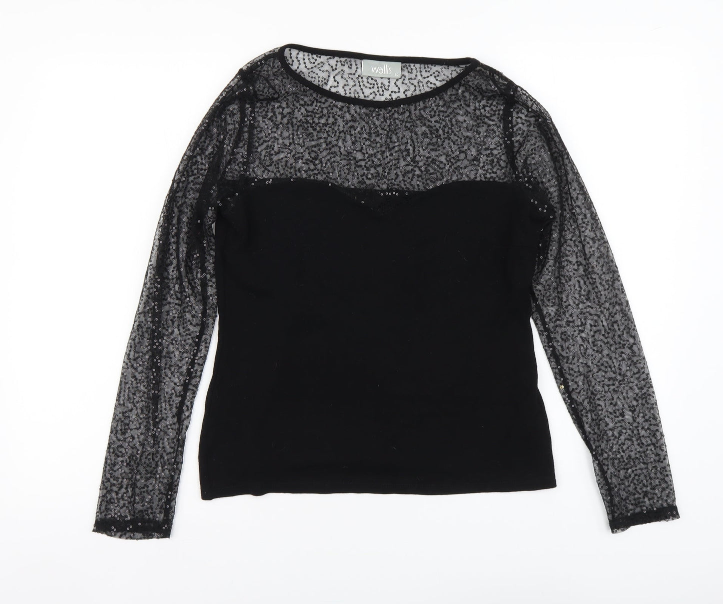 Womens UK Size 10 Wallis Black Basic Blouse