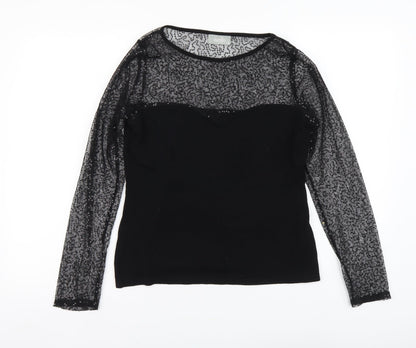 Womens UK Size 10 Wallis Black Basic Blouse