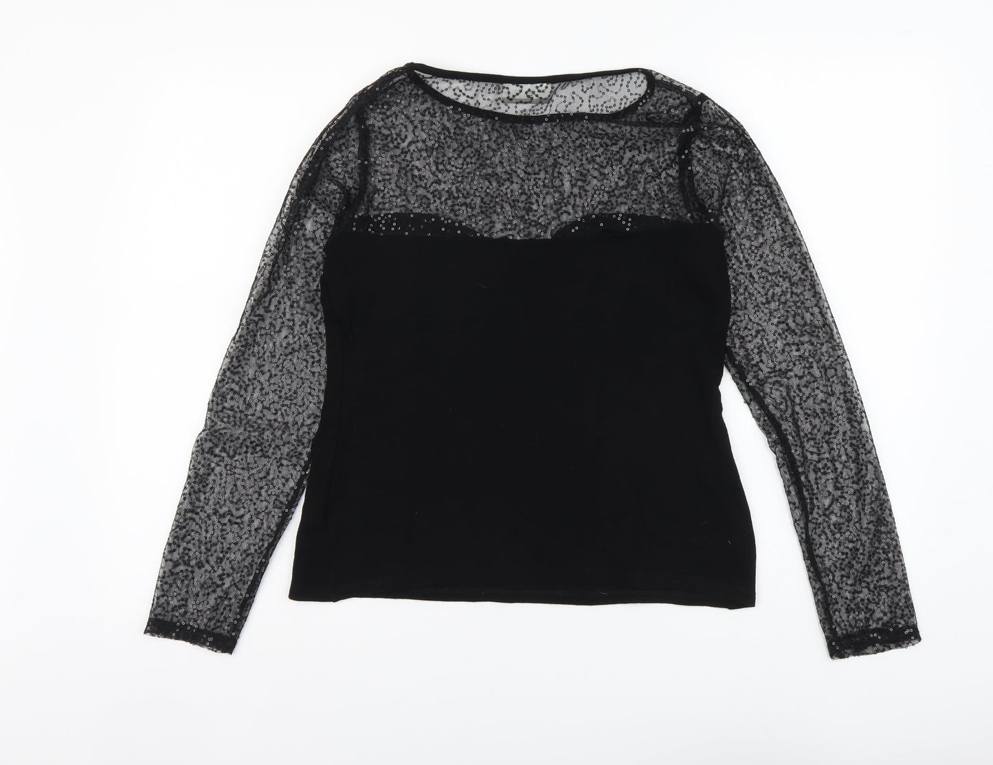 Womens UK Size 10 Wallis Black Basic Blouse