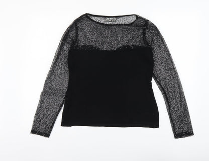 Womens UK Size 10 Wallis Black Basic Blouse