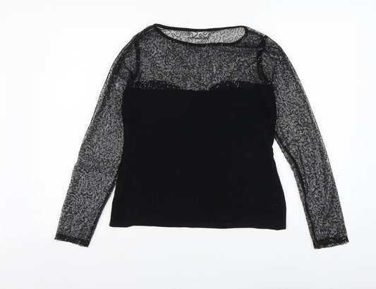 Womens UK Size 10 Wallis Black Basic Blouse