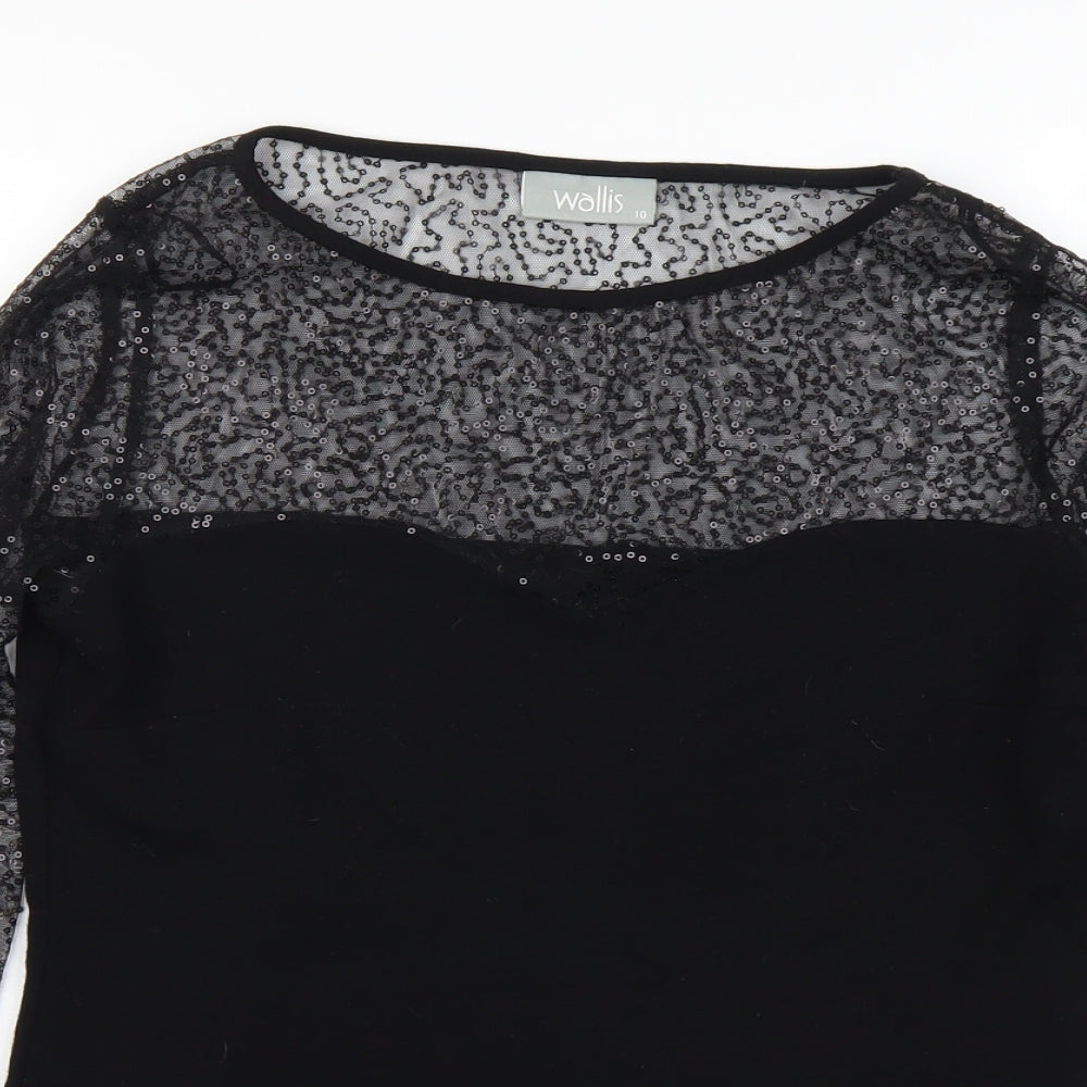 Womens UK Size 10 Wallis Black Basic Blouse