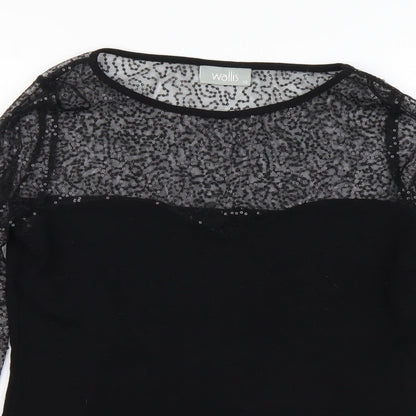 Womens UK Size 10 Wallis Black Basic Blouse