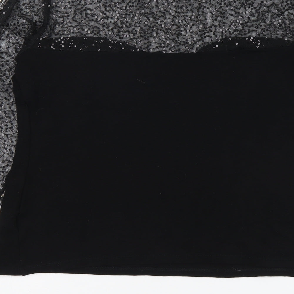 Womens UK Size 10 Wallis Black Basic Blouse