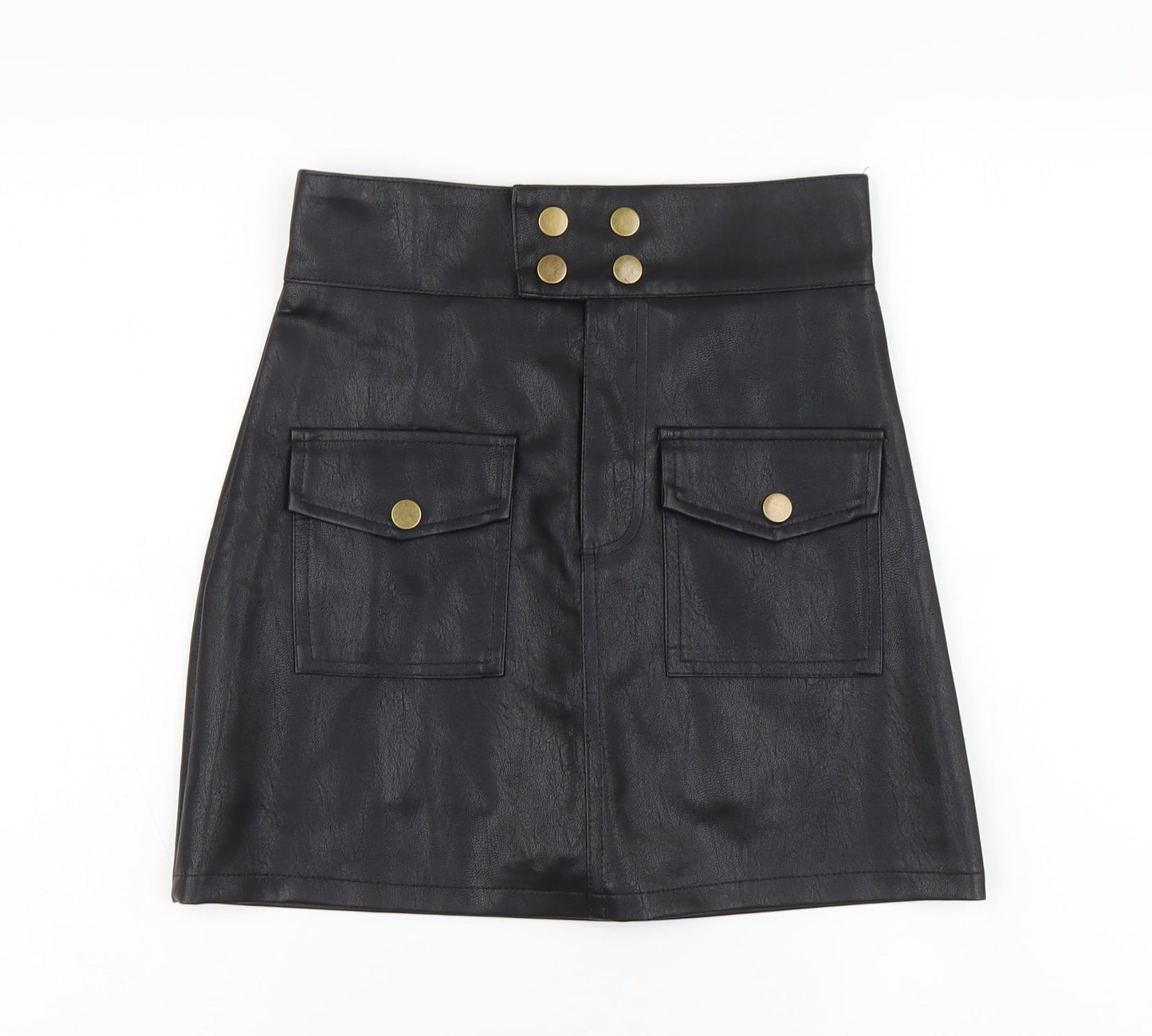 Womens UK Size M Preworn Mini Latex Skirt