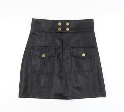 Womens UK Size M Preworn Mini Latex Skirt