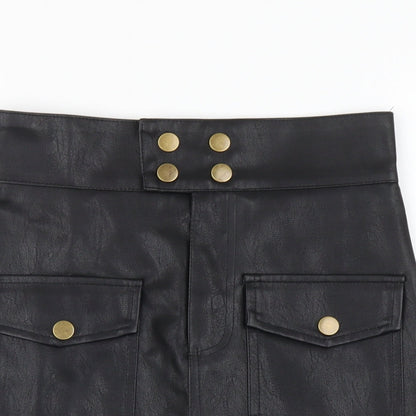 Womens UK Size M Preworn Mini Latex Skirt