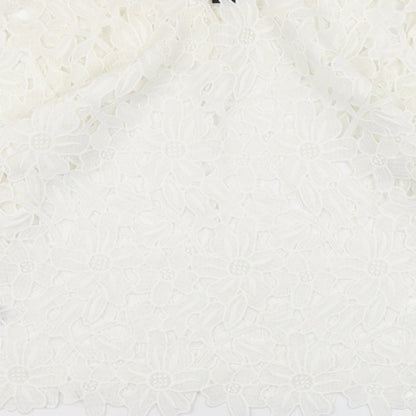 Atmosphere Womens White Floral Polyester Basic Blouse Size 10 Round Neck