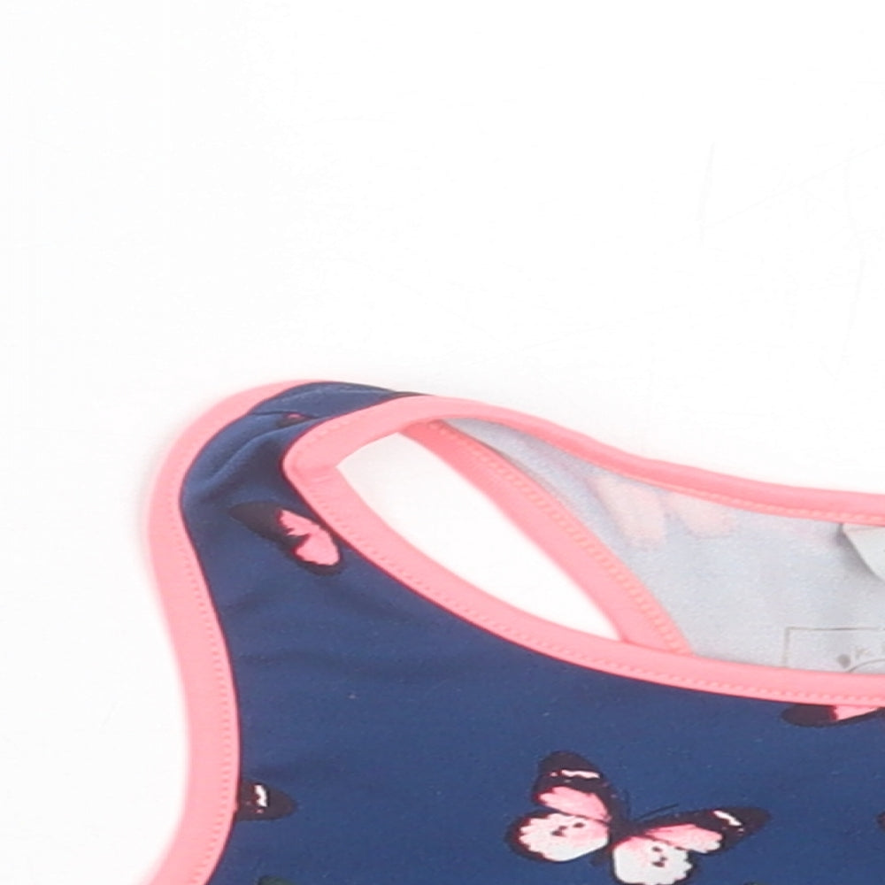 TU Girls Blue Geometric Polyester Cropped Tank Size 7 Years Scoop Neck Pullover - Butterfly Print