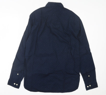 Mens UK Size S H&M Blue  Button-Up Long Sleeve Casual Shirt