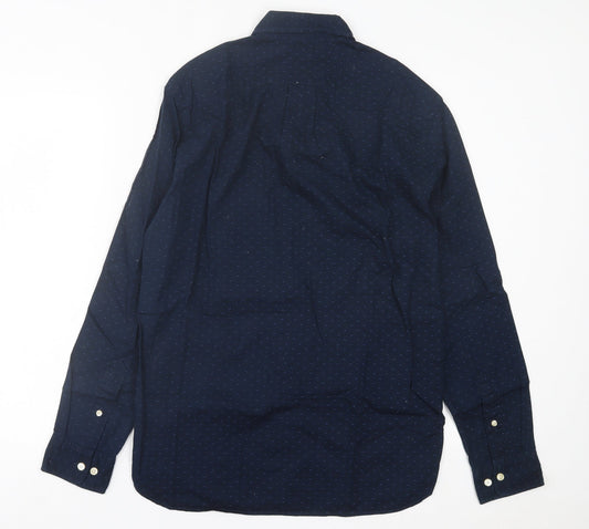 Mens UK Size S H&M Blue  Button-Up Long Sleeve Casual Shirt