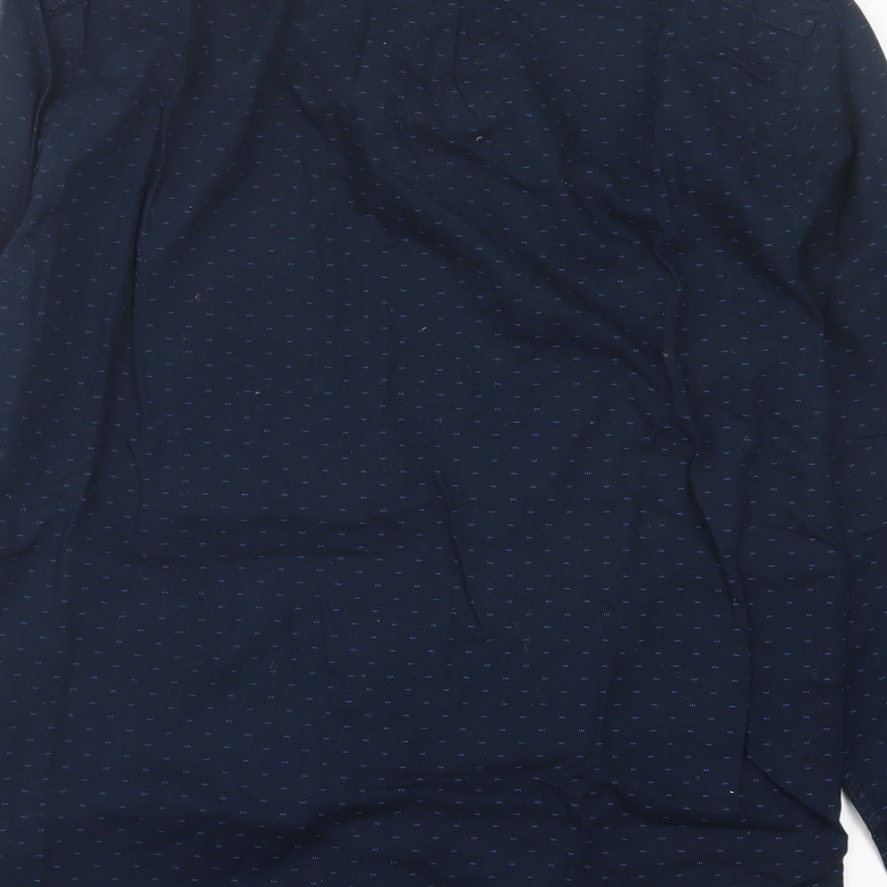 Mens UK Size S H&M Blue  Button-Up Long Sleeve Casual Shirt