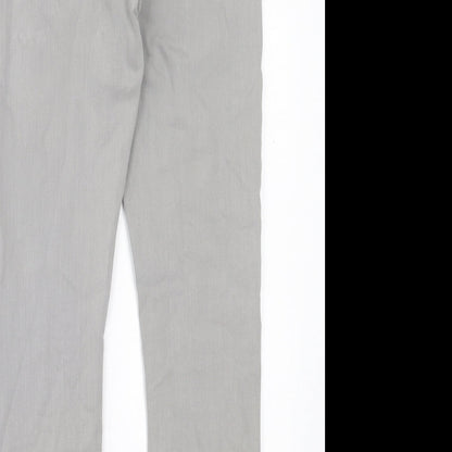Dunnes Stores Womens Grey Cotton Skinny Jeans Size 12 L26 in Regular Button