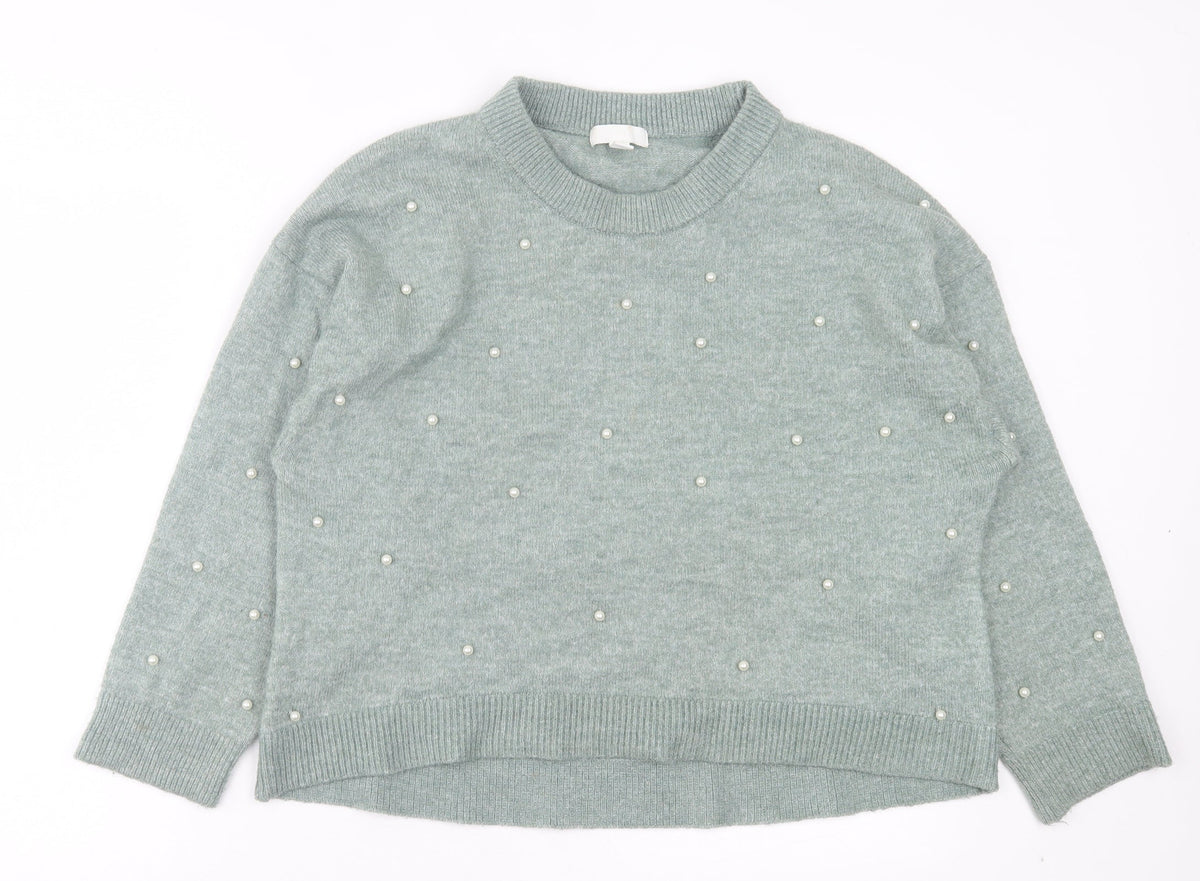 Womens UK Size S H&M Green Pullover Jumper