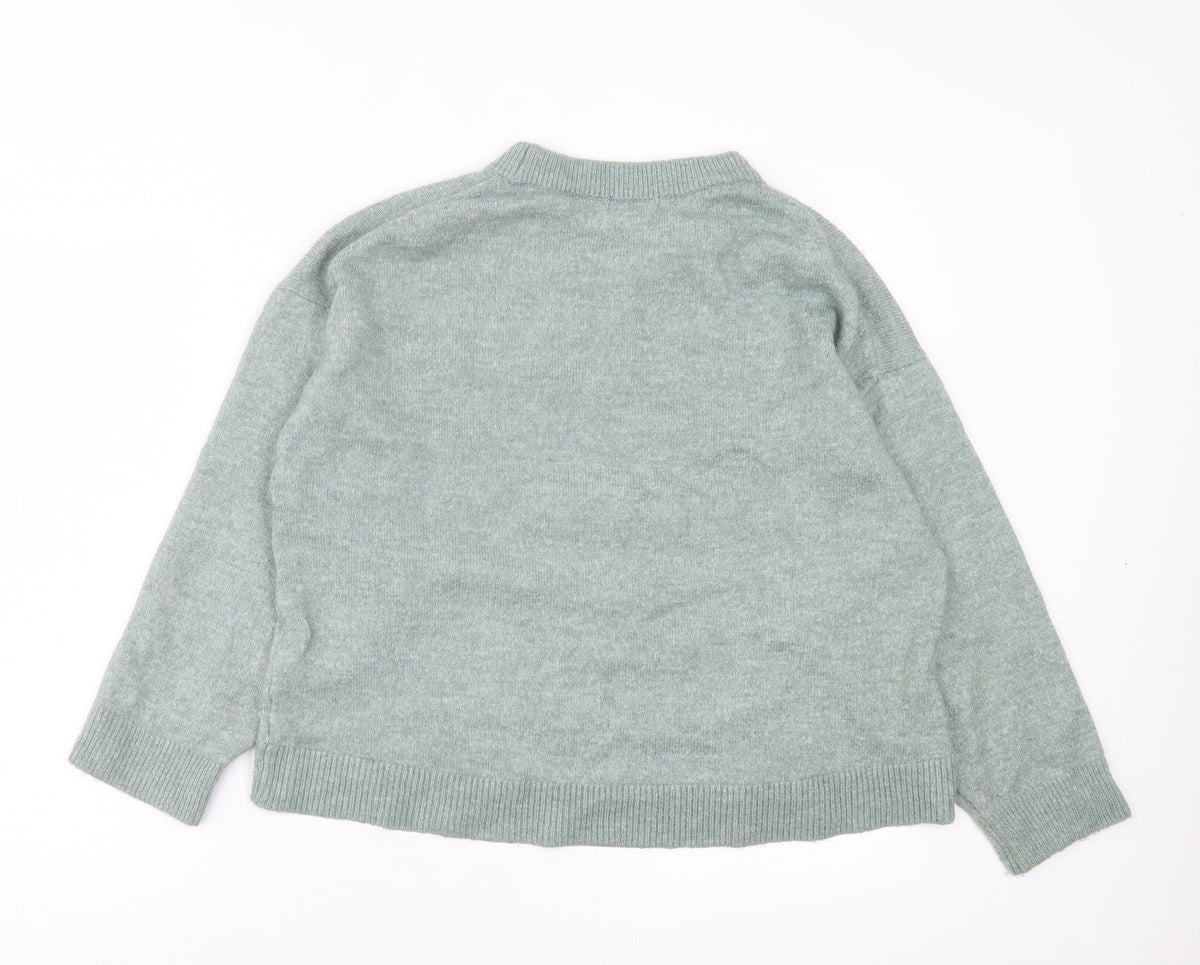 Womens UK Size S H&M Green Pullover Jumper