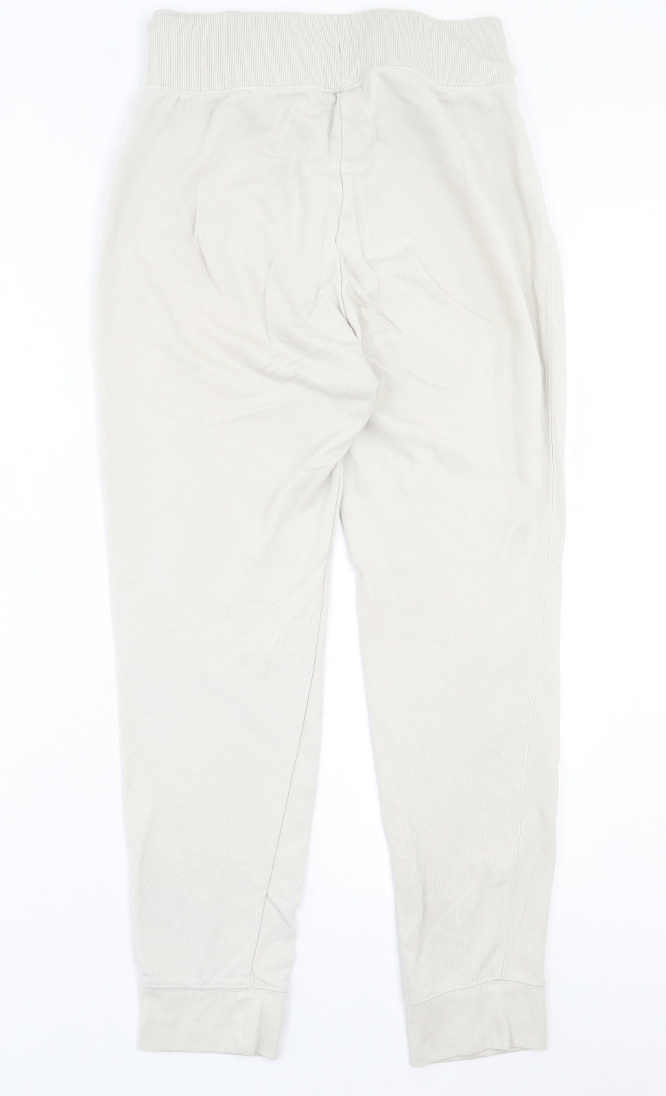 H7m Womens Beige Cotton Jogger Trousers Size M L29 in Slim Drawstring