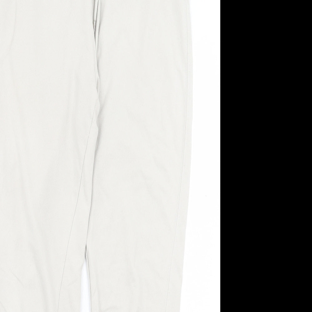 H7m Womens Beige Cotton Jogger Trousers Size M L29 in Slim Drawstring