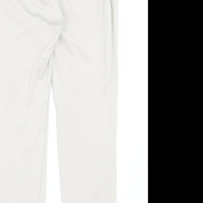 H7m Womens Beige Cotton Jogger Trousers Size M L29 in Slim Drawstring