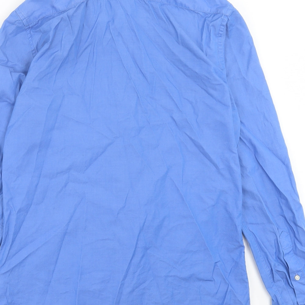 Mens UK Size S H&M Blue  Button-Up Long Sleeve Casual Shirt
