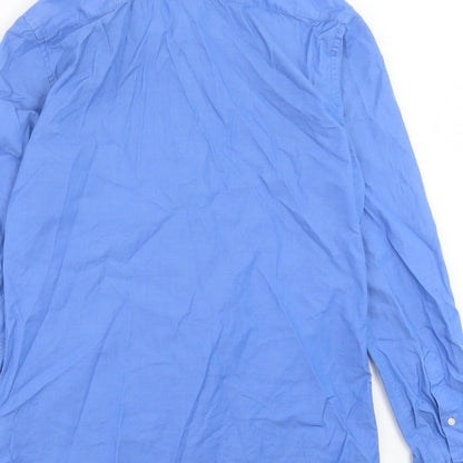 Mens UK Size S H&M Blue  Button-Up Long Sleeve Casual Shirt