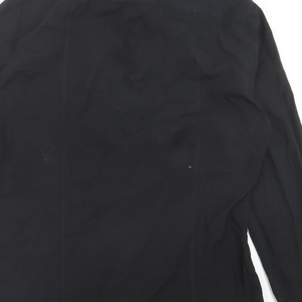 Mens UK Size S H&M Black  Button-Up Long Sleeve Casual Shirt