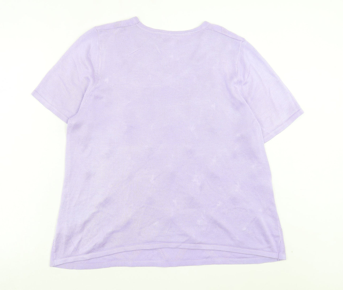 Womens UK Size L Bonmarch Purple Basic T-Shirt