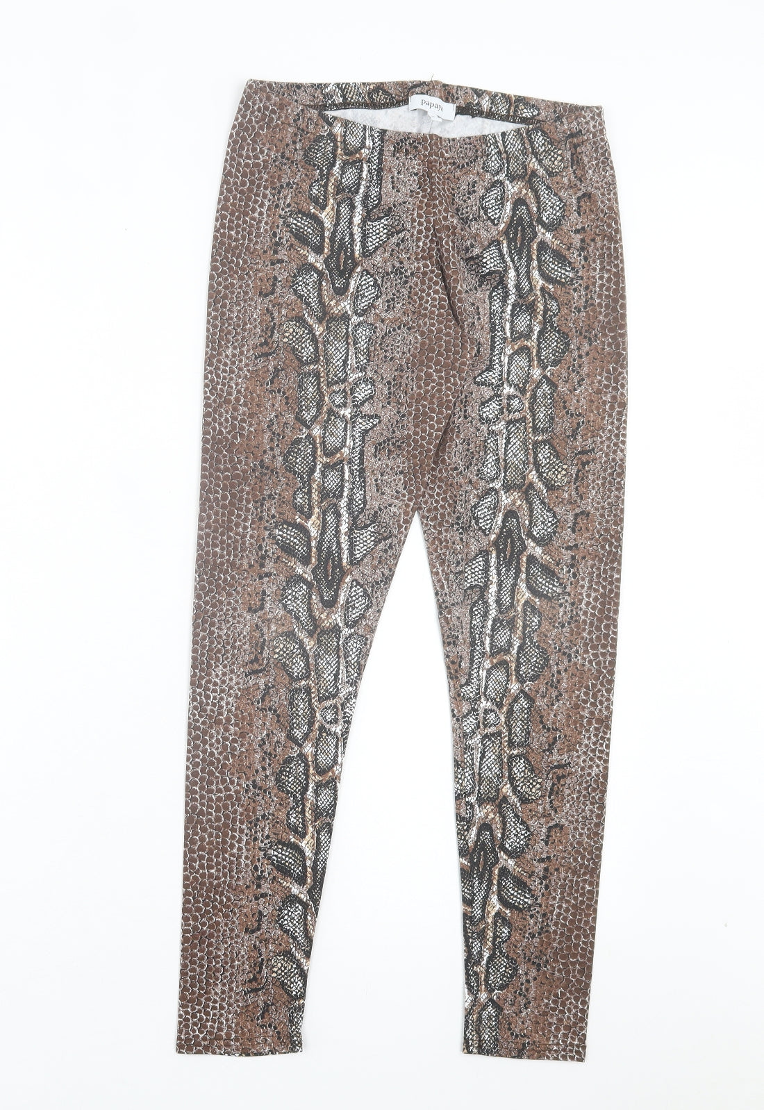 Womens UK Size 10 Papaya Regular Fit Capri Brown Trousers