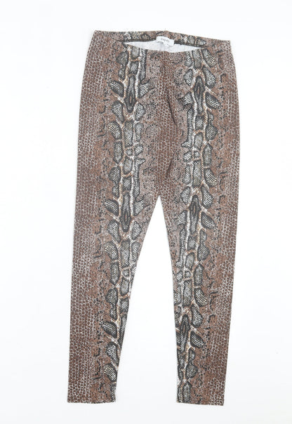 Womens UK Size 10 Papaya Regular Fit Capri Brown Trousers